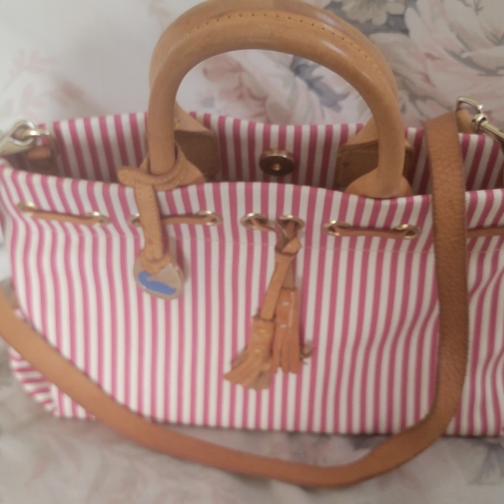 Dooney & Bourke Red and White Striped Satchel
